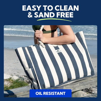 Canvas Tote Navy Stripe